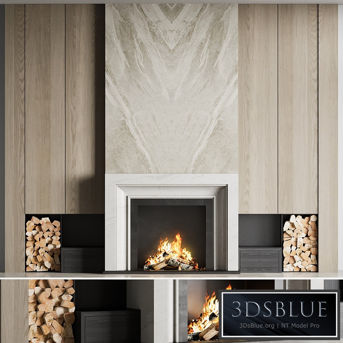 Fireplace 15 3DS Max - thumbnail 3