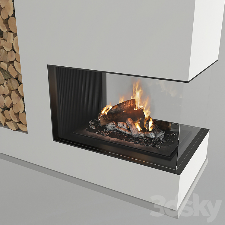 Fireplace 3DS Max Model - thumbnail 2