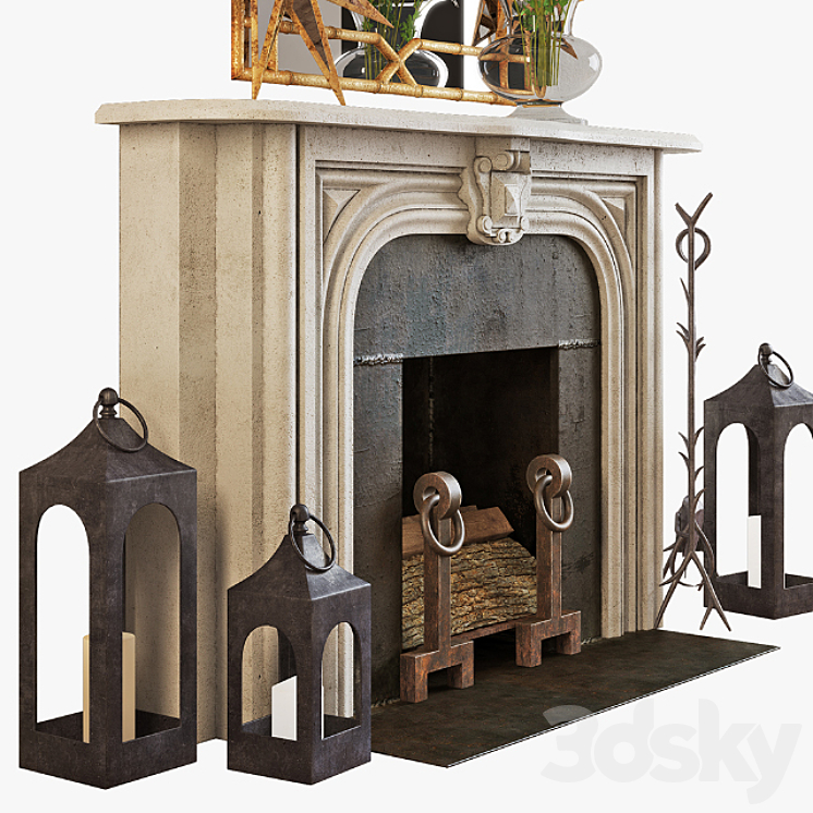 fireplace 3DS Max - thumbnail 2