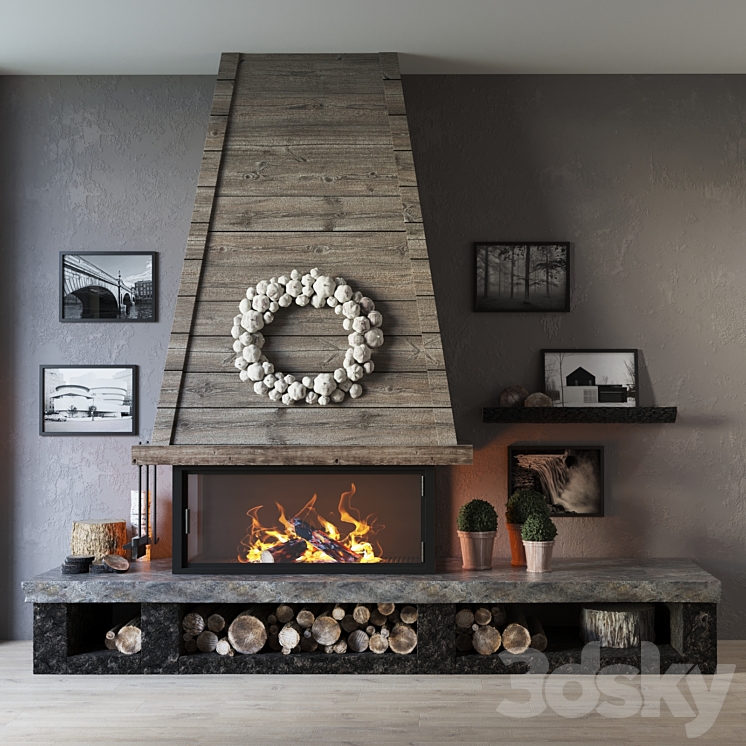 fireplace 3DS Max - thumbnail 1