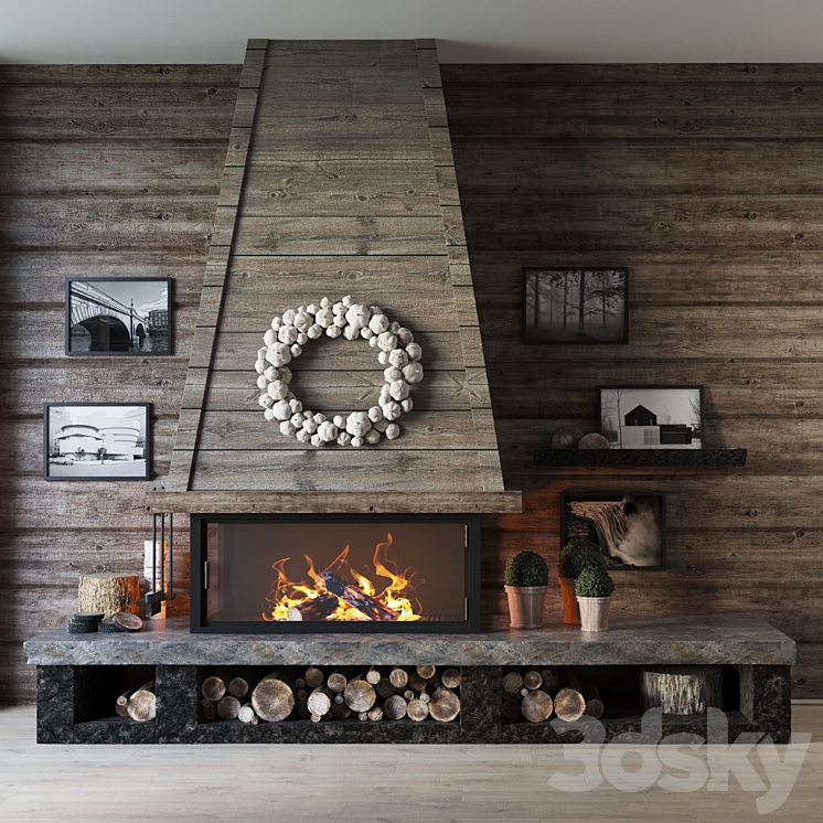 fireplace 3DS Max - thumbnail 2