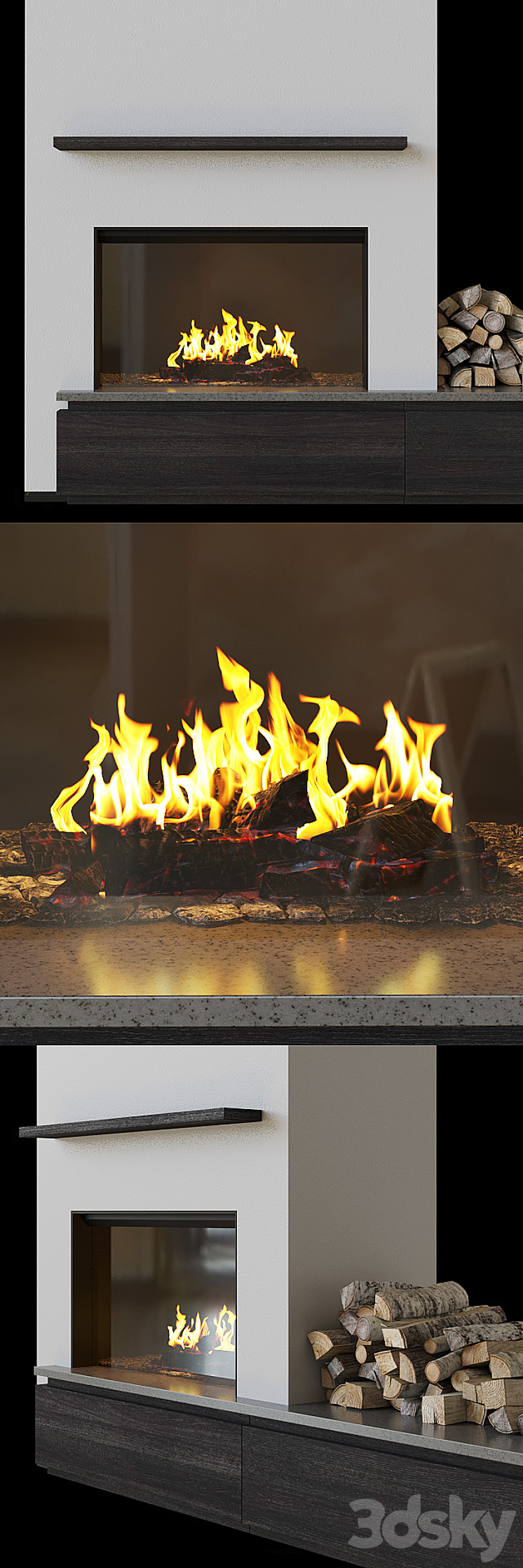 Fireplace 3DS Max - thumbnail 2