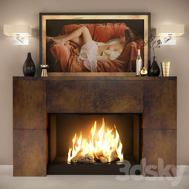 Fireplace 3DS Max Model - thumbnail 1