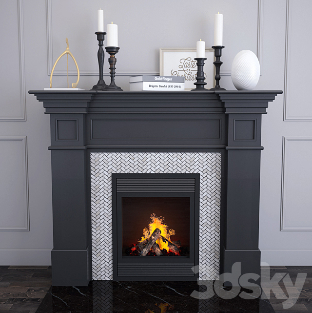 Fireplace 8 Black Edition 3ds Max - thumbnail 1