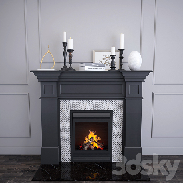 Fireplace 8 Black Edition 3ds Max - thumbnail 2