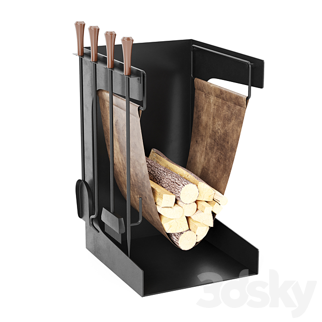 Fireplace Accessories set 02 3DS Max Model - thumbnail 2