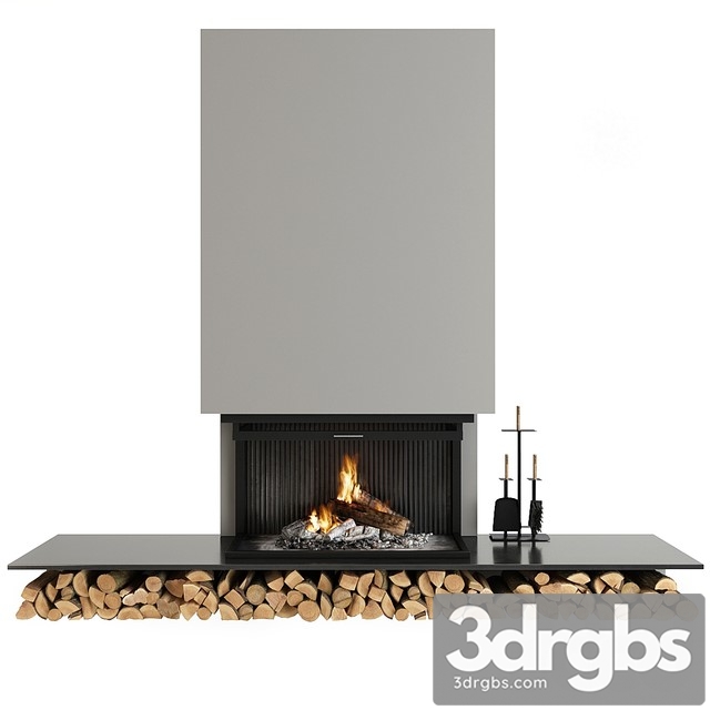 Fireplace and Accessories 1 3dsmax Download - thumbnail 1