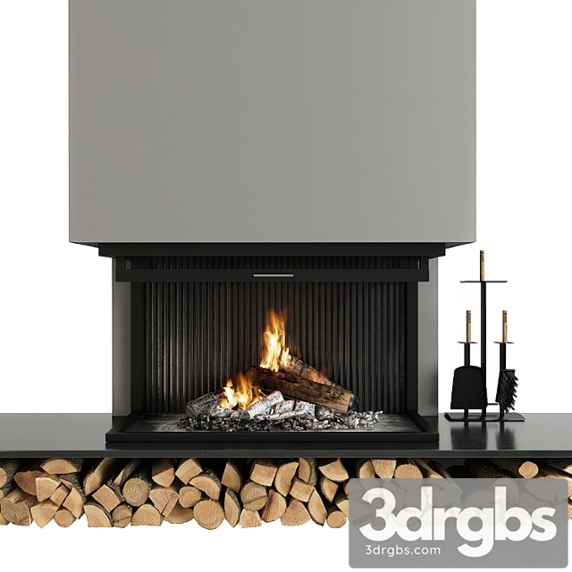 Fireplace and Accessories 2 3dsmax Download - thumbnail 1