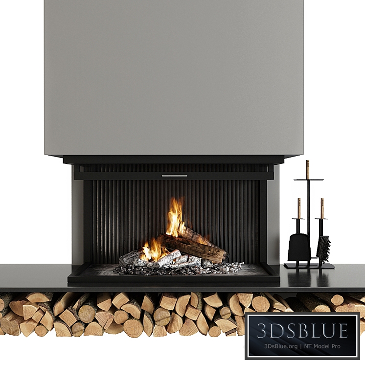 Fireplace and accessories 3DS Max - thumbnail 3