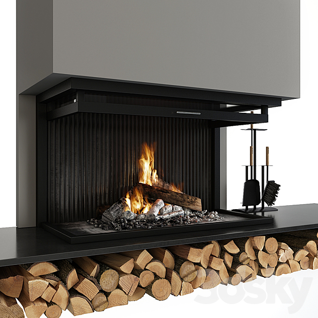 Fireplace and accessories 3DS Max Model - thumbnail 5