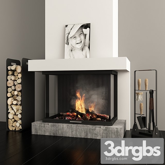 Fireplace and accessories 3dsmax Download - thumbnail 1