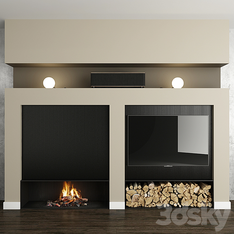 Fireplace and decor 27 3DS Max - thumbnail 1