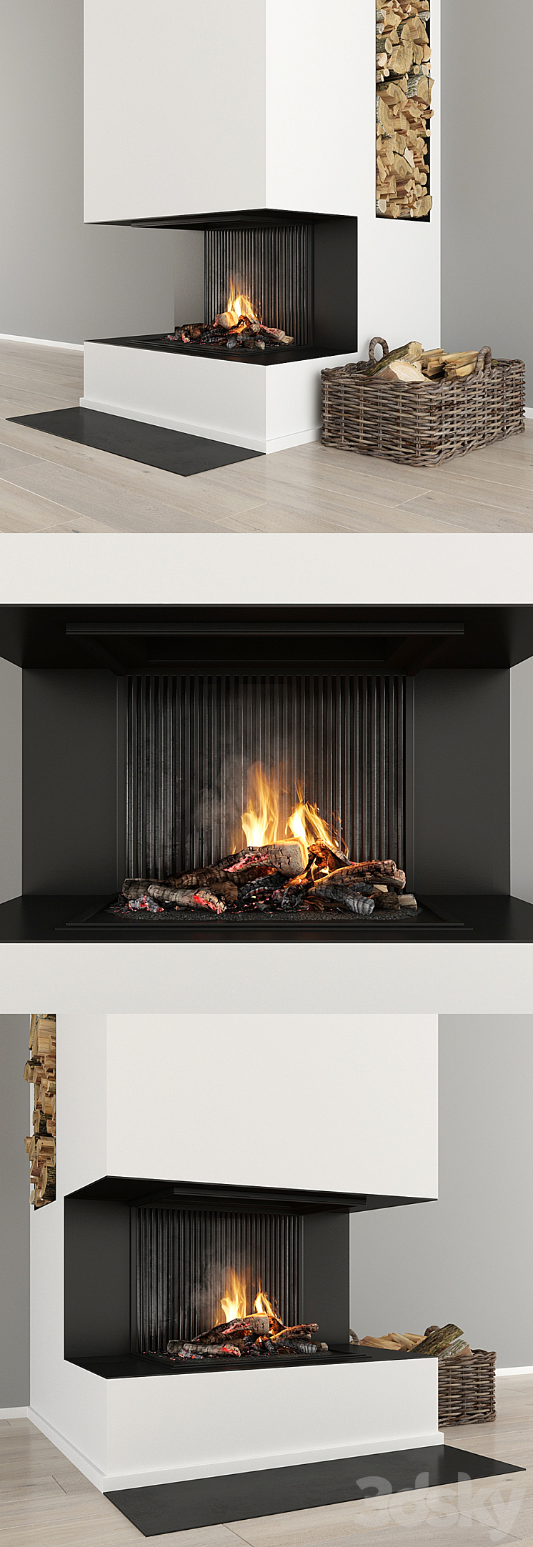 Fireplace and decor 32 3DS Max - thumbnail 2