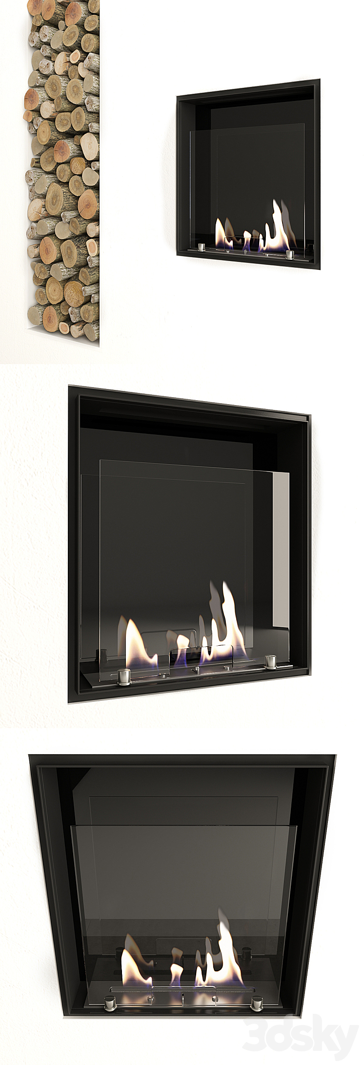 Fireplace and decor by Antonio Lupi 3DS Max - thumbnail 2