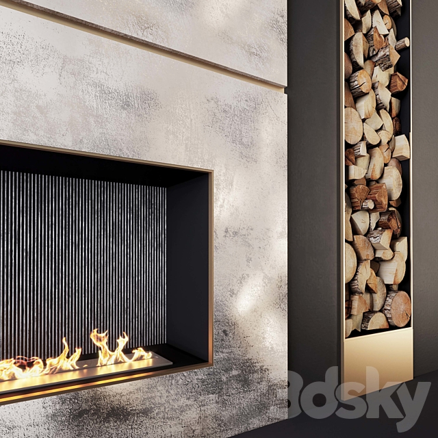 Fireplace and firewood 1 3DSMax File - thumbnail 2