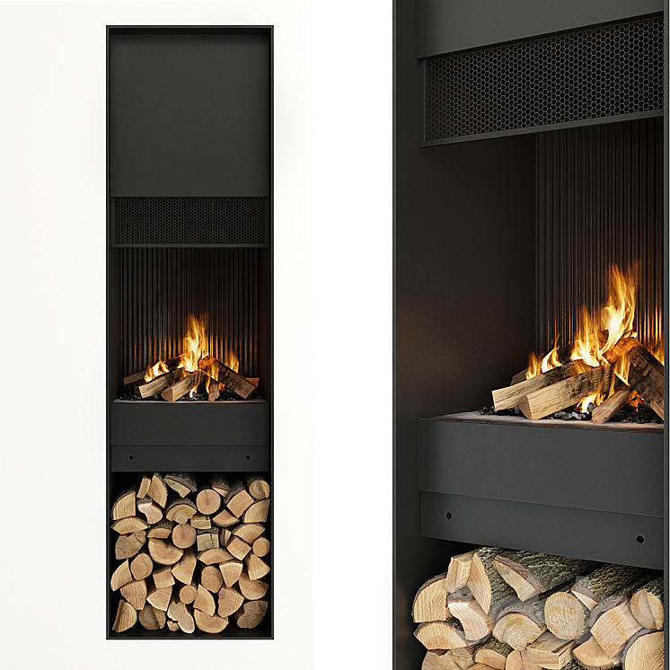 Fireplace and firewood 3DS Max - thumbnail 1