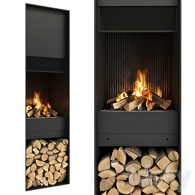 Fireplace and firewood 3DSMax File - thumbnail 2