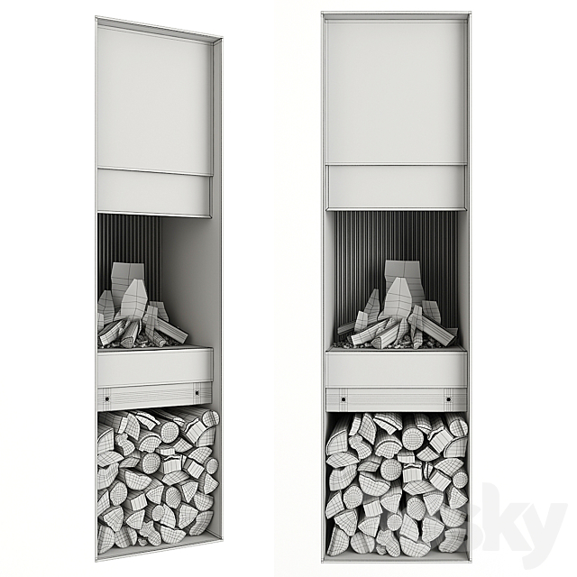 Fireplace and firewood 3DSMax File - thumbnail 3