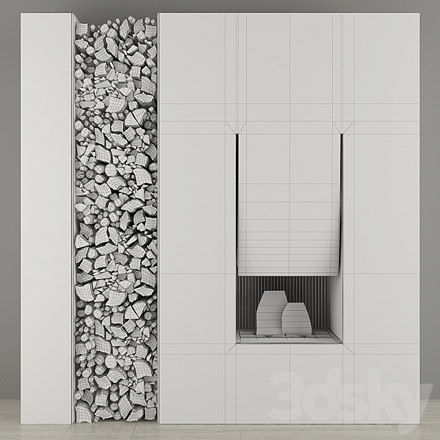 Fireplace and firewood Antoniolupi 3DSMax File - thumbnail 3