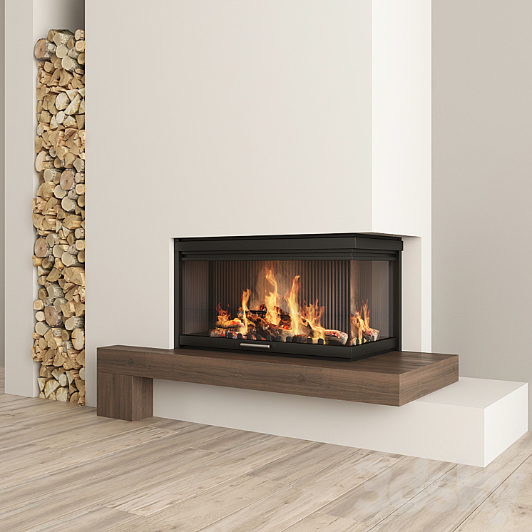 Fireplace and firewood2 3DS Max - thumbnail 1