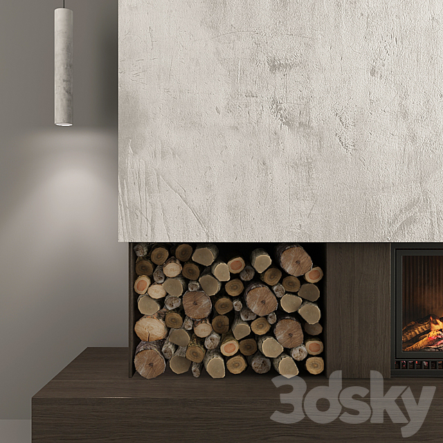 Fireplace and firewood4 3DSMax File - thumbnail 2