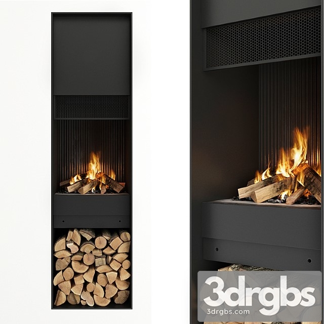 Fireplace and firewood_3 3dsmax Download - thumbnail 1