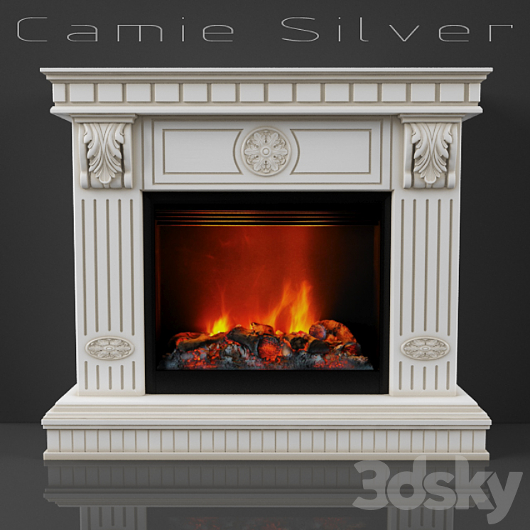 Fireplace Camie Silver 3DS Max - thumbnail 1