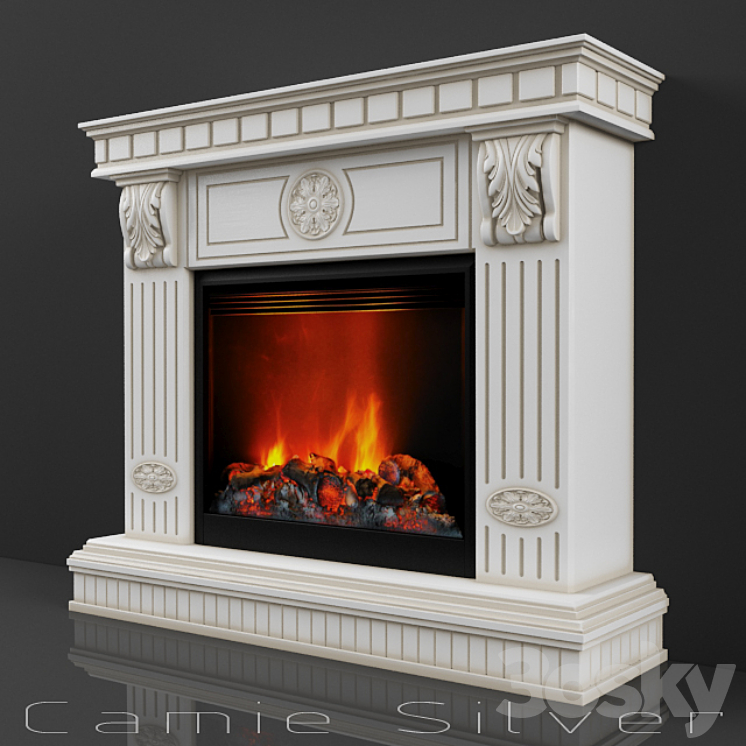 Fireplace Camie Silver 3DS Max - thumbnail 2