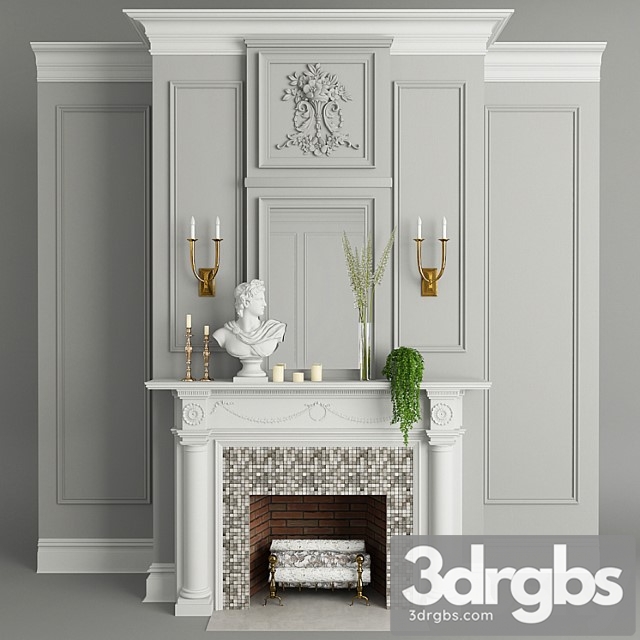 Fireplace decor plants 3dsmax Download - thumbnail 1