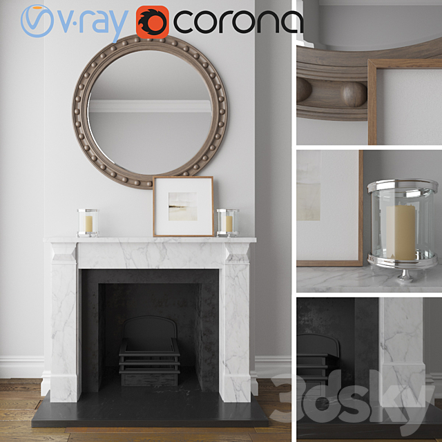 Fireplace. decorative set 3DSMax File - thumbnail 1