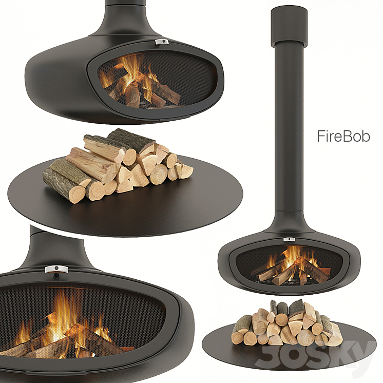 Fireplace firebob 3DS Max - thumbnail 1