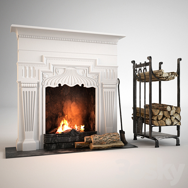 Fireplace. Fireplace Sets 3ds Max - thumbnail 1