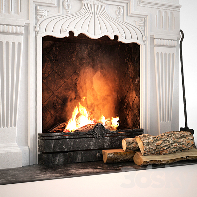 Fireplace. Fireplace Sets 3ds Max - thumbnail 2