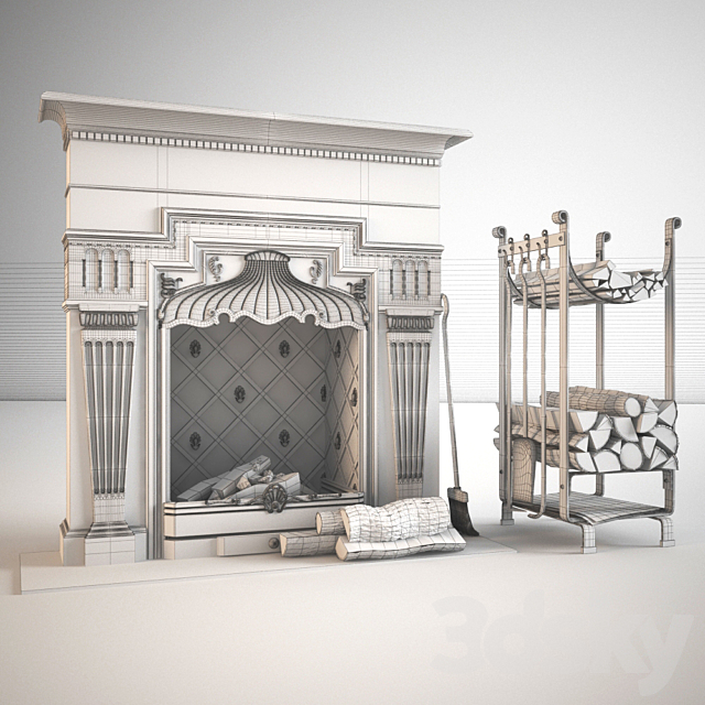 Fireplace. Fireplace Sets 3ds Max - thumbnail 3