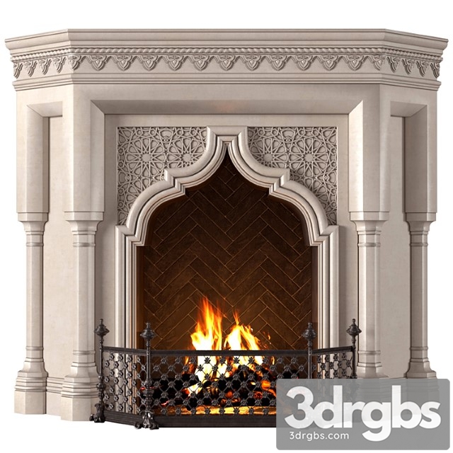 Fireplace in oriental style. arabic classic fireplace.arabic fireplace.oriental fireplace - thumbnail 1