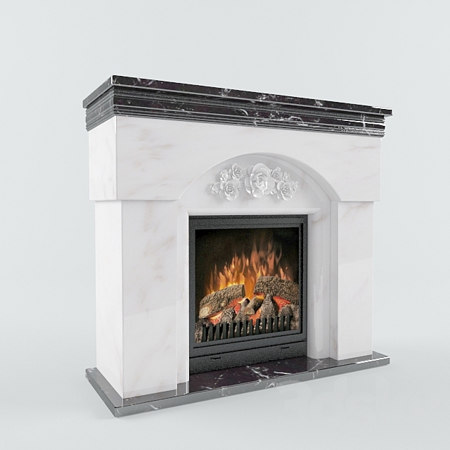 Fireplace in the marble portal 3DS Max Model - thumbnail 2