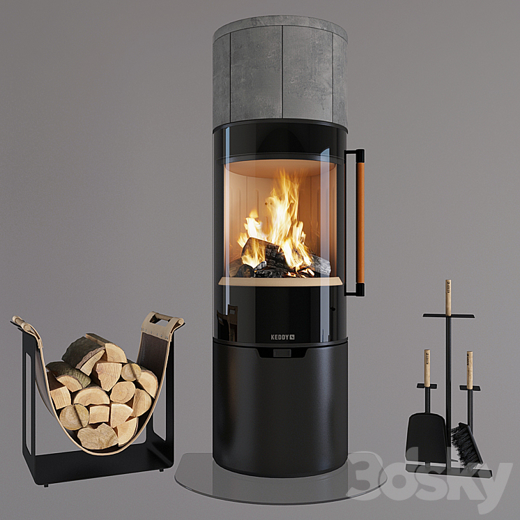 Fireplace Keddy K900T 3DS Max - thumbnail 1