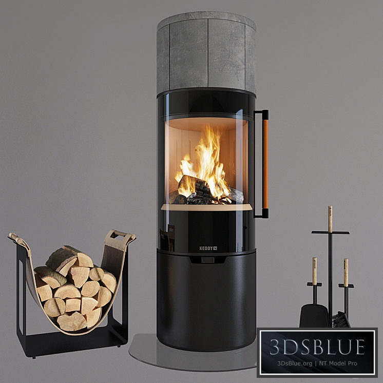 Fireplace Keddy K900T 3DS Max - thumbnail 3