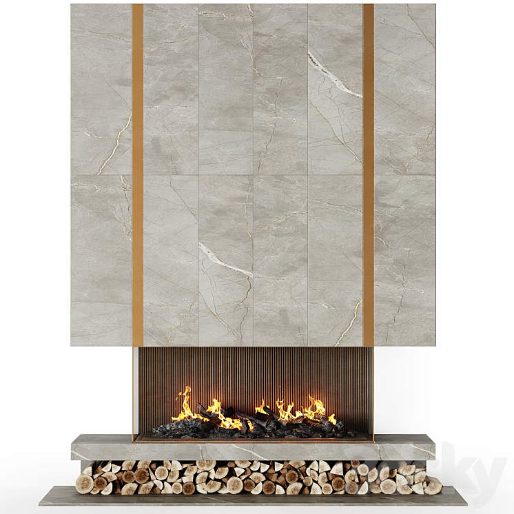 Fireplace modern 101 3DS Max Model - thumbnail 1