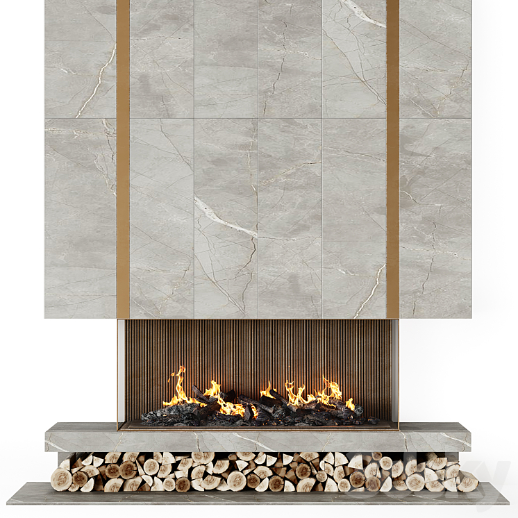 Fireplace modern 101 3DS Max - thumbnail 2