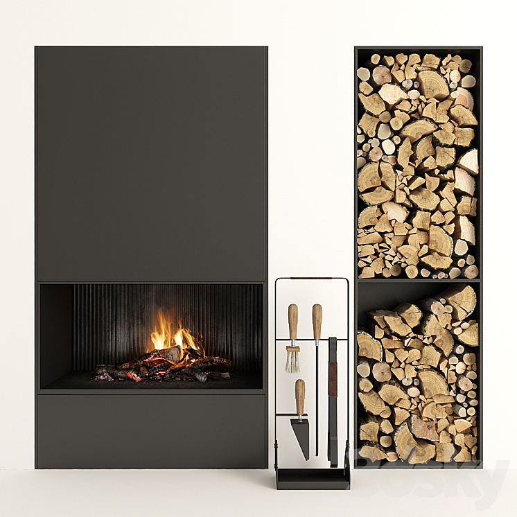 Fireplace modern 35 3DS Max - thumbnail 1