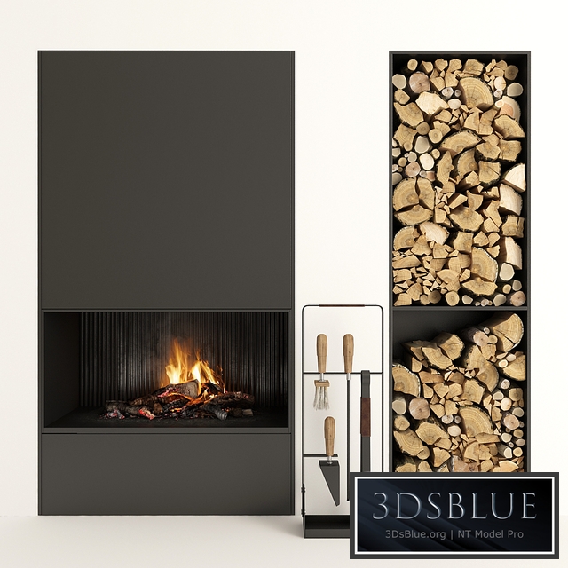 Fireplace modern 35 3DS Max - thumbnail 3