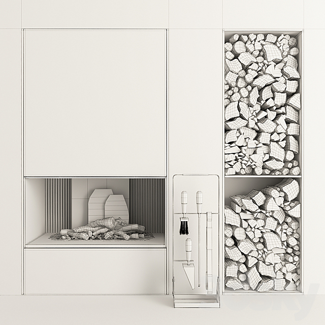 Fireplace modern 35 3DSMax File - thumbnail 3