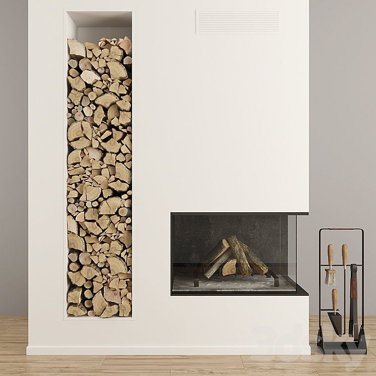 Fireplace modern 38 3DS Max - thumbnail 1