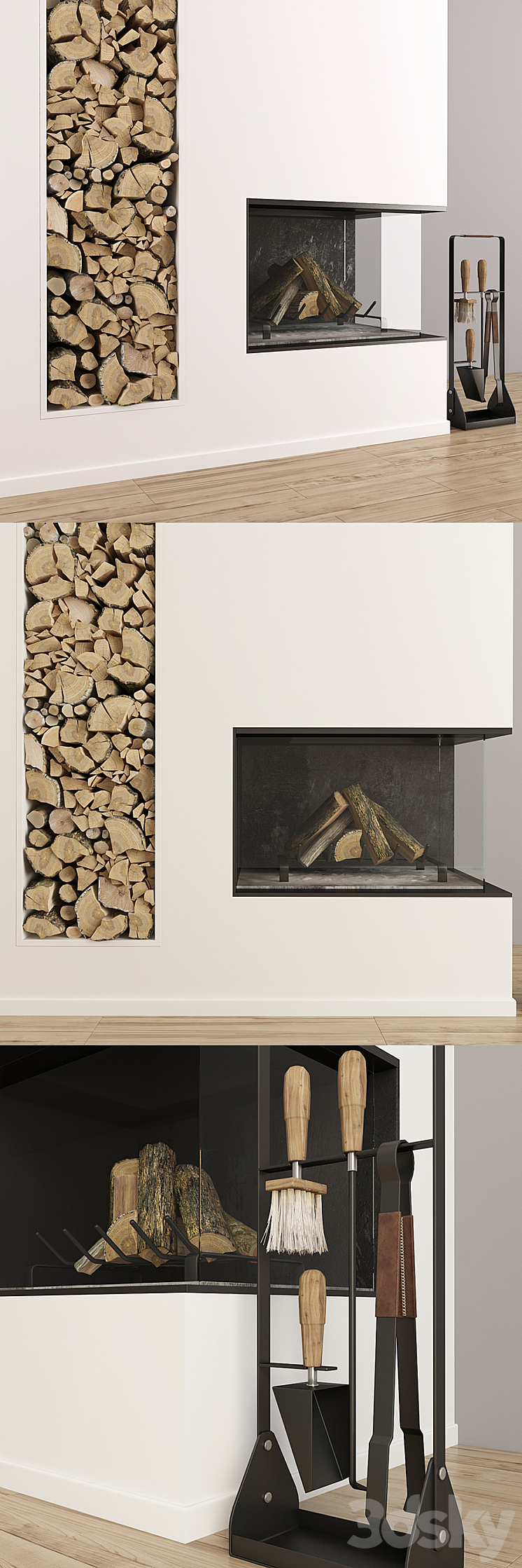 Fireplace modern 38 3DS Max - thumbnail 2