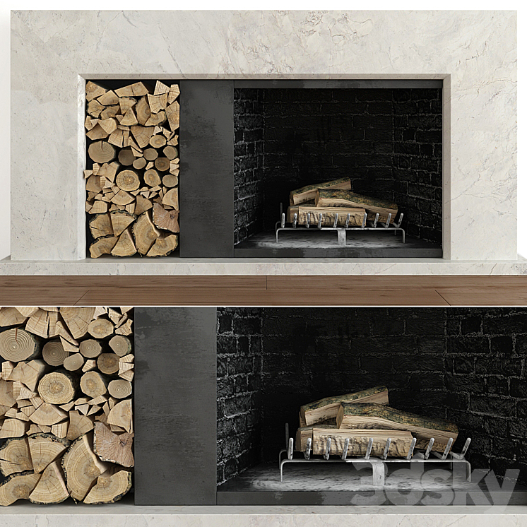 Fireplace modern 3DS Max - thumbnail 1