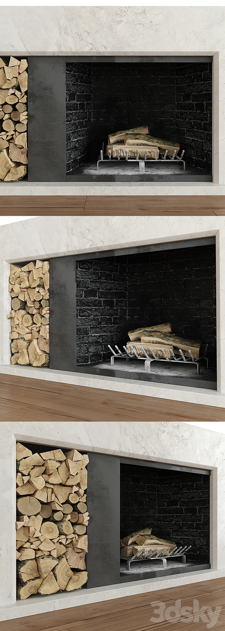 Fireplace modern 3DS Max - thumbnail 2