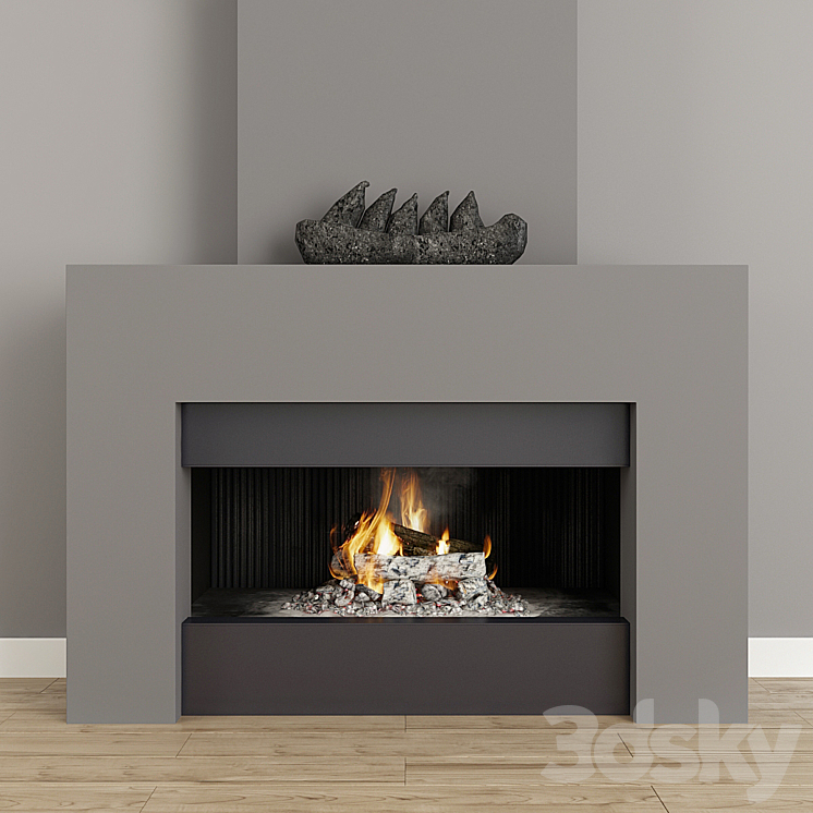 Fireplace modern 40 3DS Max - thumbnail 1