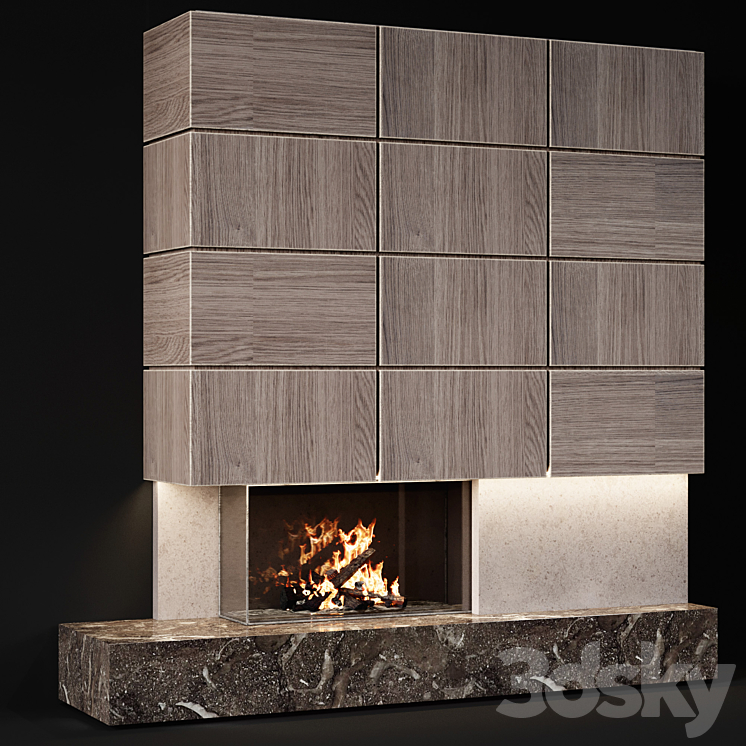 Fireplace modern 45 3DS Max - thumbnail 1