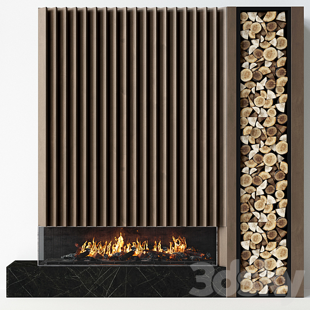 Fireplace modern 55 3DS Max Model - thumbnail 1